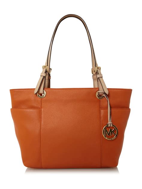 michael kors orange quilted tote